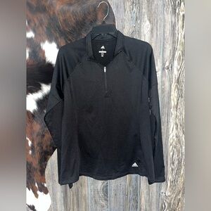 Adidas Golf women’s size large  Black 1/4 zip Long Sleeve Shirt with thumb holes